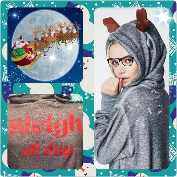 Wildfox Antlers "Sleigh All Day" Hoodie - Picture 2 of 5